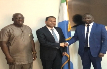 High Commissioner Sugandh Rajaram signed Agreement on Visa Waiver for Diplomatic & Official Passports Holders with Sierra Leone Interior Minister Edward Soloku and also met Deputy Foreign Minister Soloman Jamiru